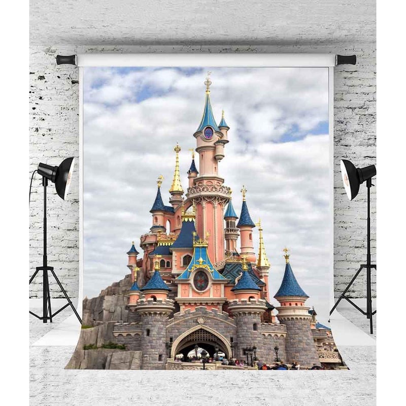 EOA 5(W) x7(H) FT Cinderella Castle Park Backdrop Princess Palace Photography Background Baby Shower Children Kids Birthday Events Cake Table Decoration Photoshot Props - Image 3
